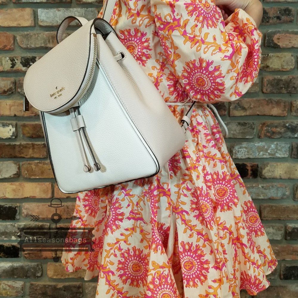 Warm Beige Parchment Kate Spade Leila MD Backpack - Picture 5 of 10